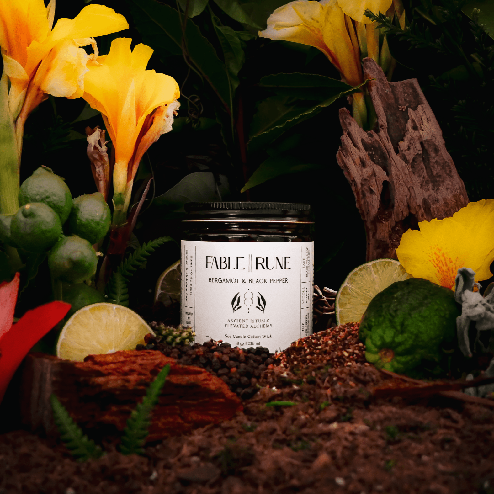 FABLERUNE - BERGAMOT & BLACK PEPPER SOY CANDLE - Candle - FG - CAND - BERG - 008