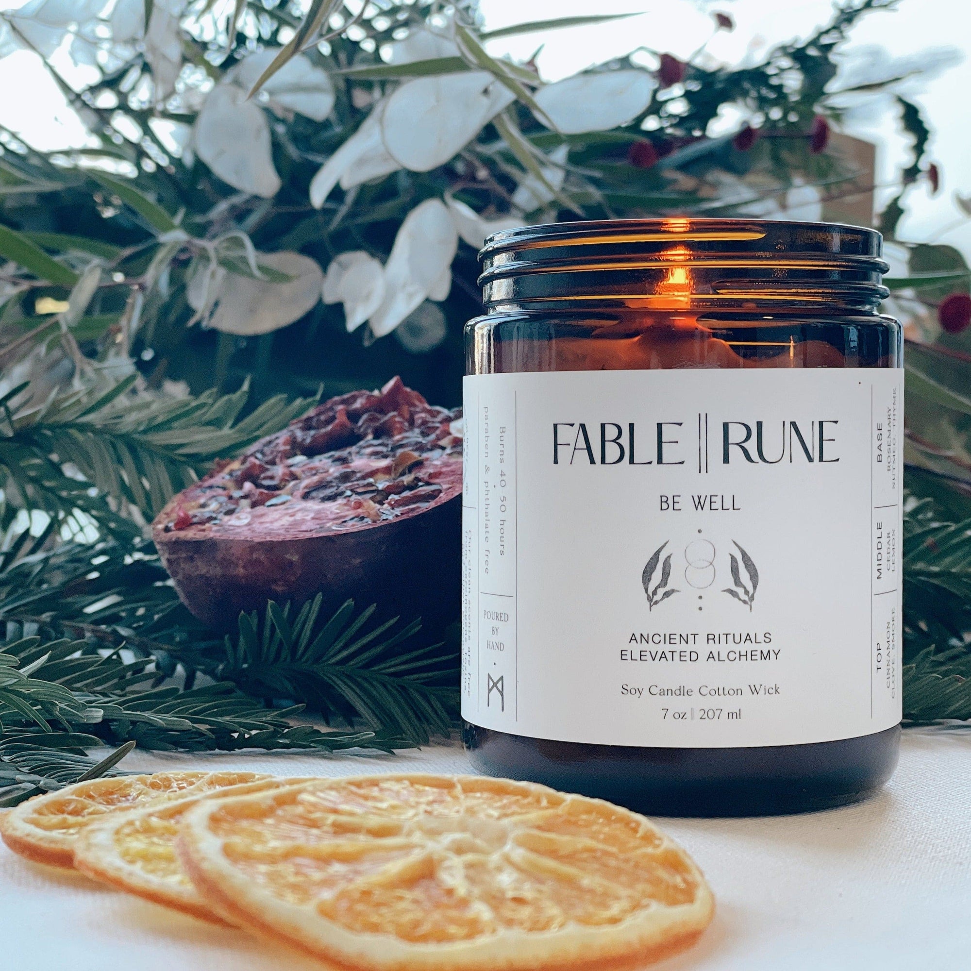 FABLERUNE Candle 8 oz BE WELL SEASONAL CANDLE