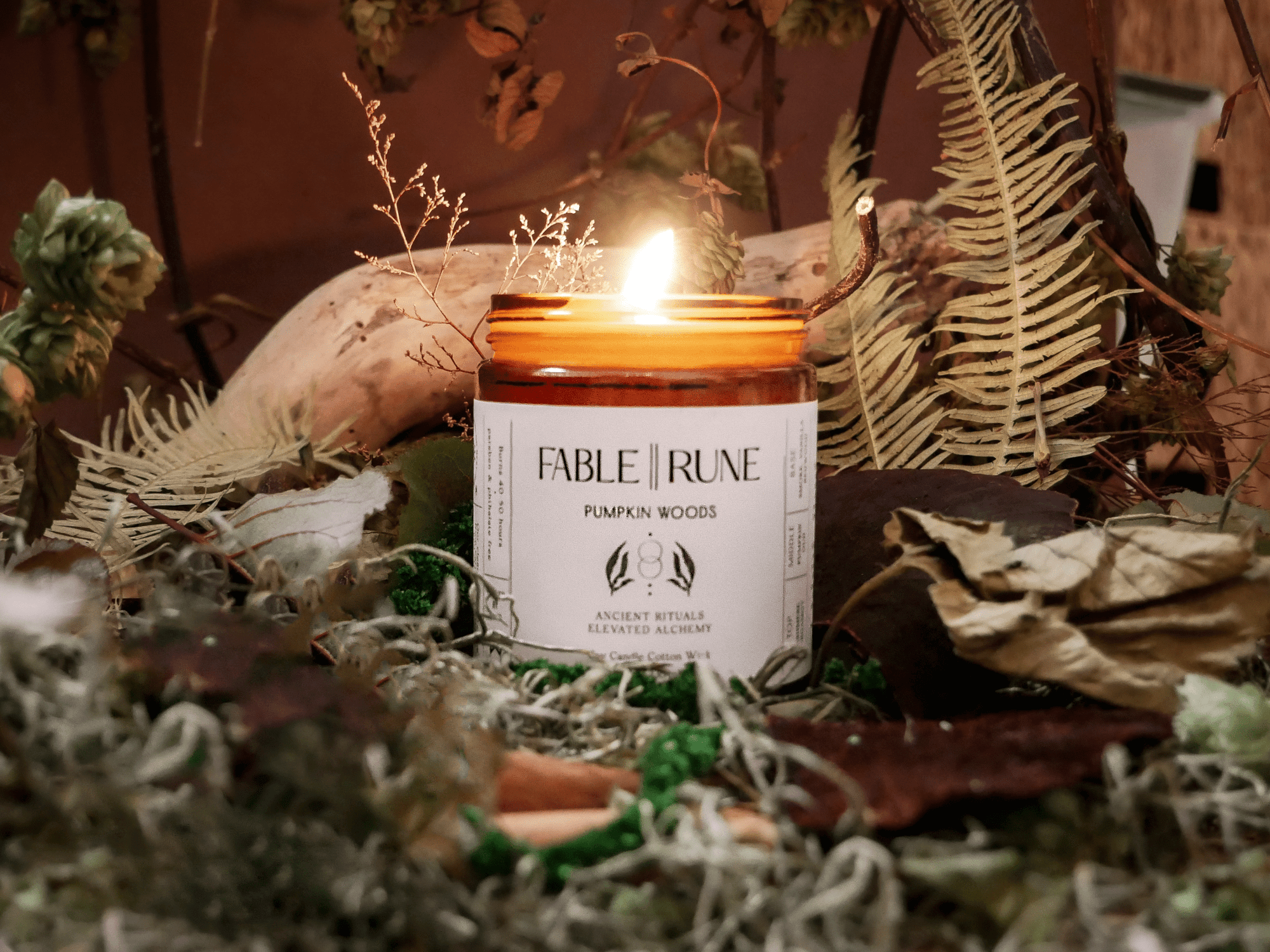 FABLERUNE - PUMPKIN WOODS SOY CANDLE (SEASONAL) - Candle - FG - CAND - PUMP - 008